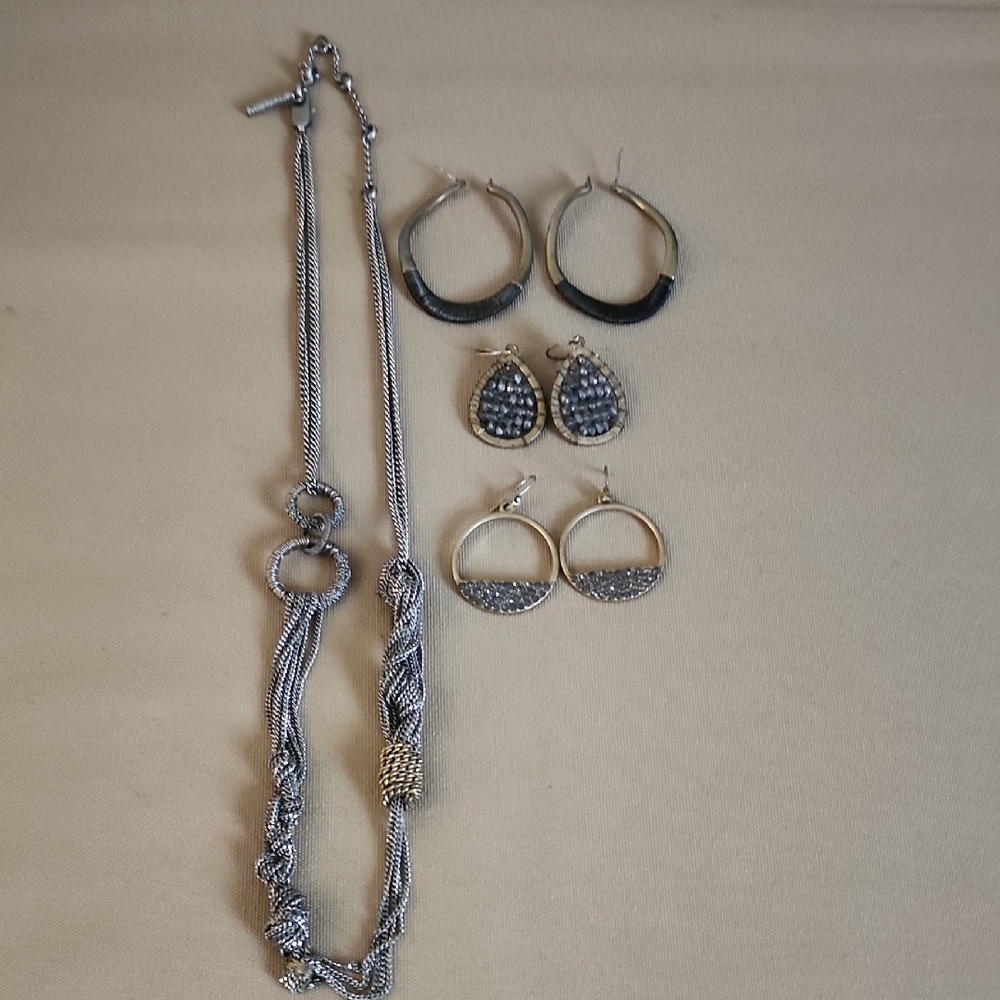 Kenneth Cole Mixed Metals Necklace and Earring Sets, 4 Items Together